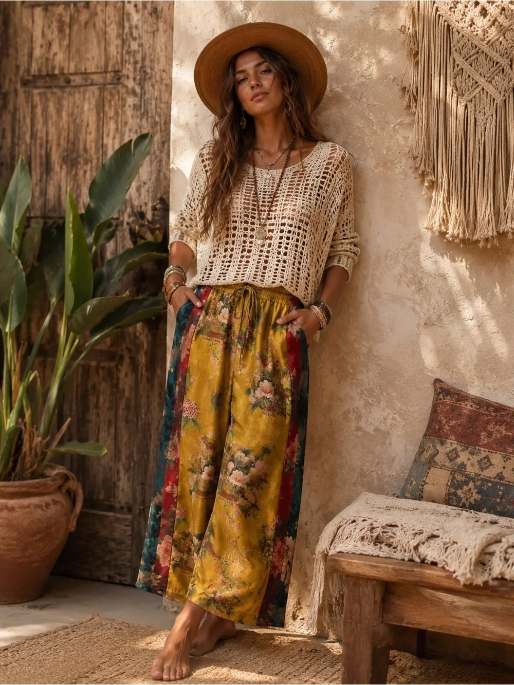 Johnny Was Dylan Pant Silk Floral Wideleg Palazzo Pants Large NWT MSRP $275 Chic - Picture 15 of 16